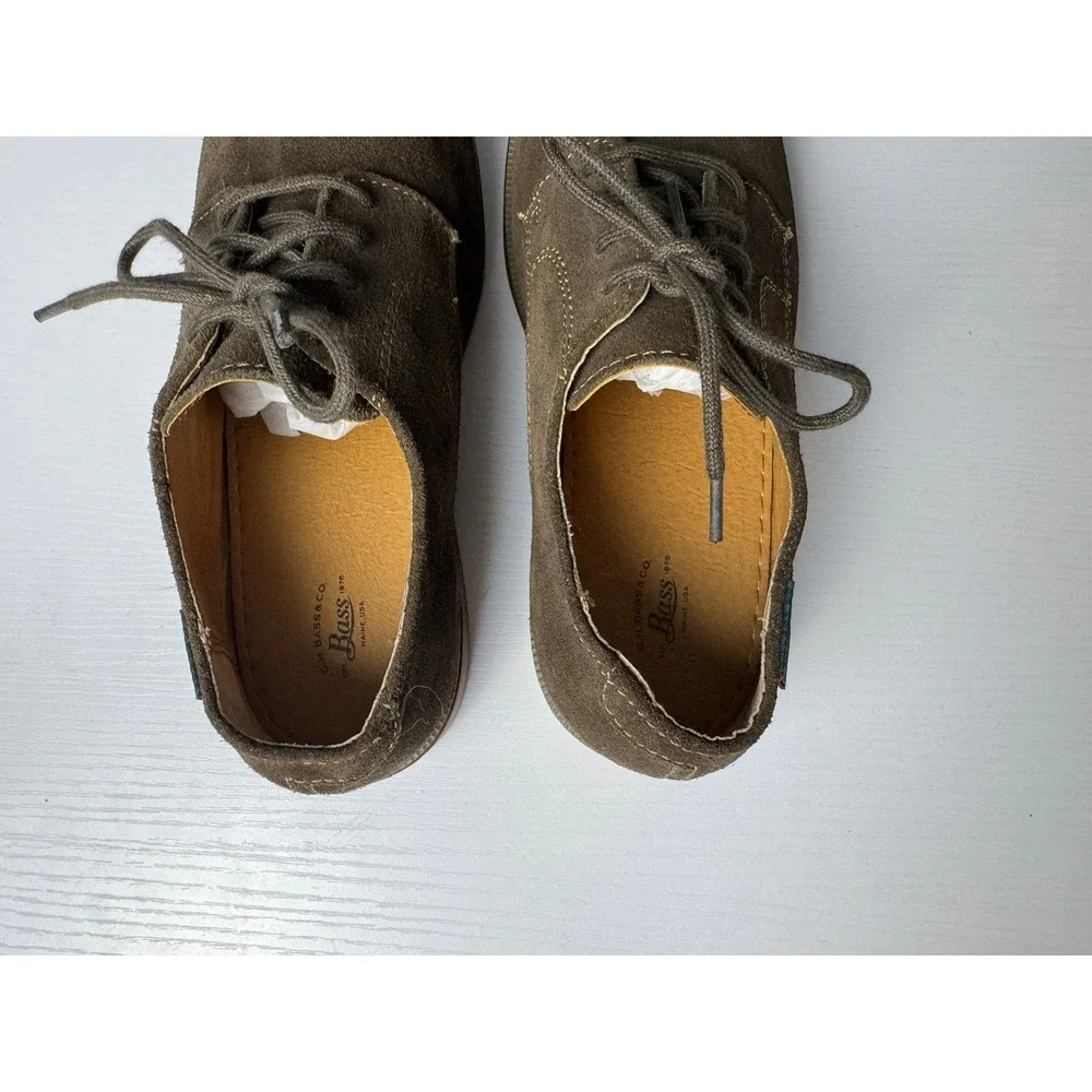 G.H. Bass Bass-Junior 2 Brown Suede Leather Oxford Shoes Size 5M Excellent